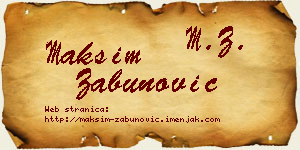 Maksim Zabunović vizit kartica